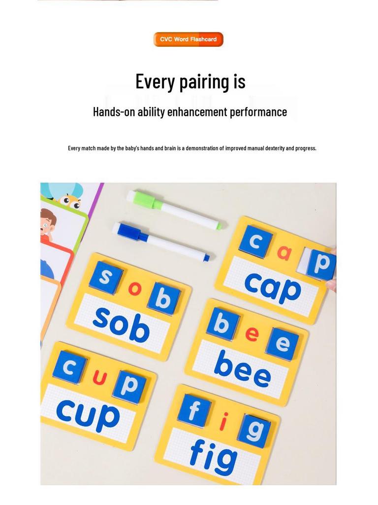 Alphabet and CVC Word Building Phonics Game for Kindergarten Early Learning