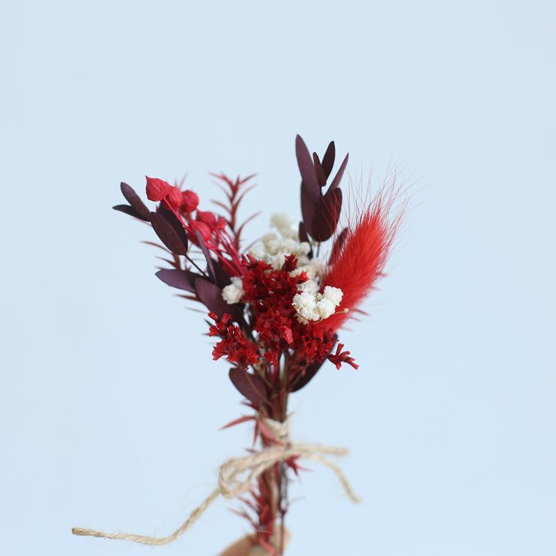 12cm Preserved Flower Boutonniere: Mini Bouquet for Bride, Bridesmaid, Wedding, Gift Box, Party Favor Decoration