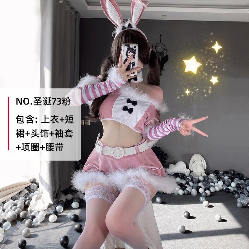 Golden Velvet Christmas Clothing Sexy Bunny Clothing Sex Underwear Nightclub Bar Party Clothing Performance