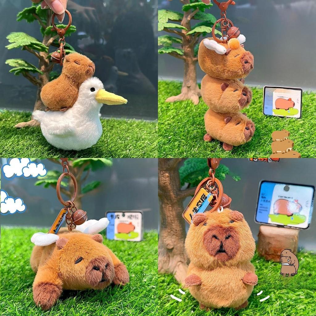 Wings With Capybara Plush Keychain Animal Pendant Cartoon Toy Doll Gift Kids