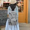 Neuer Rucksack mit Schleife für Schüler Y2k Große Kapazität Schultasche Karierte College-Rucksack Schüler