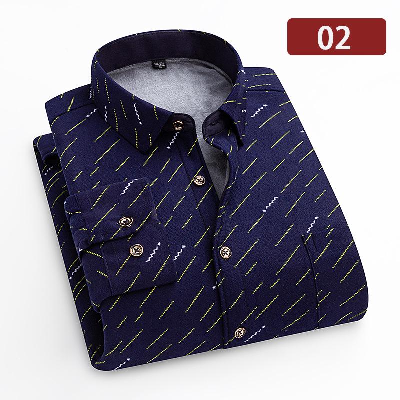 Camicia a quadri con pile double-face a maniche lunghe da uomo per autunno e inverno
