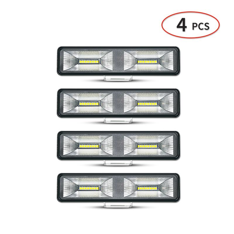 6'' LED Work Bar 16led Slim 48W Moto Work SUV Offroad UTV 4x4 Truck Backup Reverse Spotlight Driving Fog Lamp