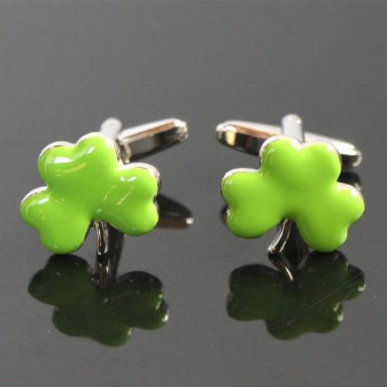 Kamakura Warsztat Spinek do Mankietów Spinki do Mankietów Koniczynka Shamrock cf268