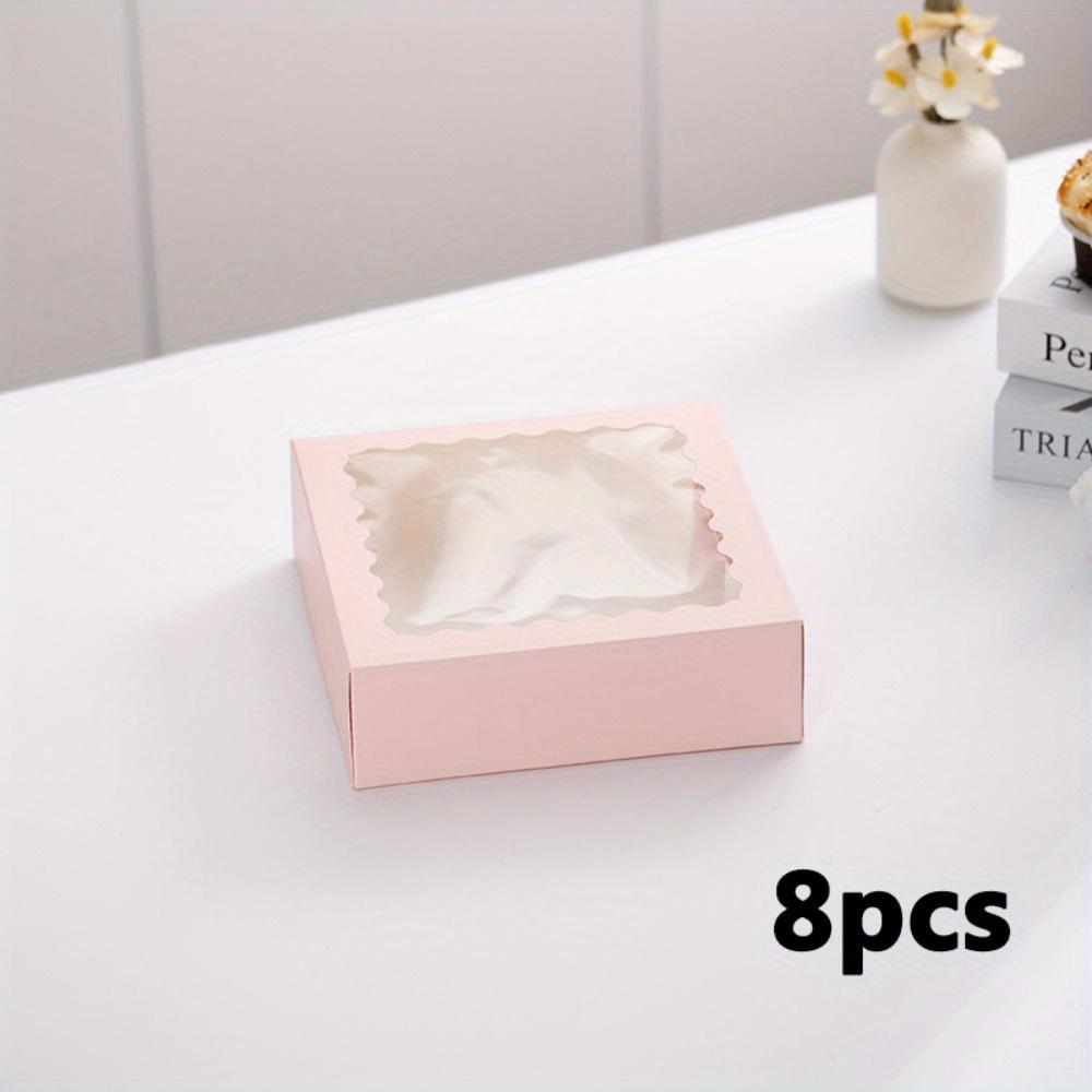 

Коробки для пирогів Коробки для випічки з віконцем Коробки для тортів для випічки Пончики Мафіни Подарункові коробки для пекарні Коробки для частування для святкових зустрічей Дні народження 8pcs 20.3*20.3*6.3cm рожевий