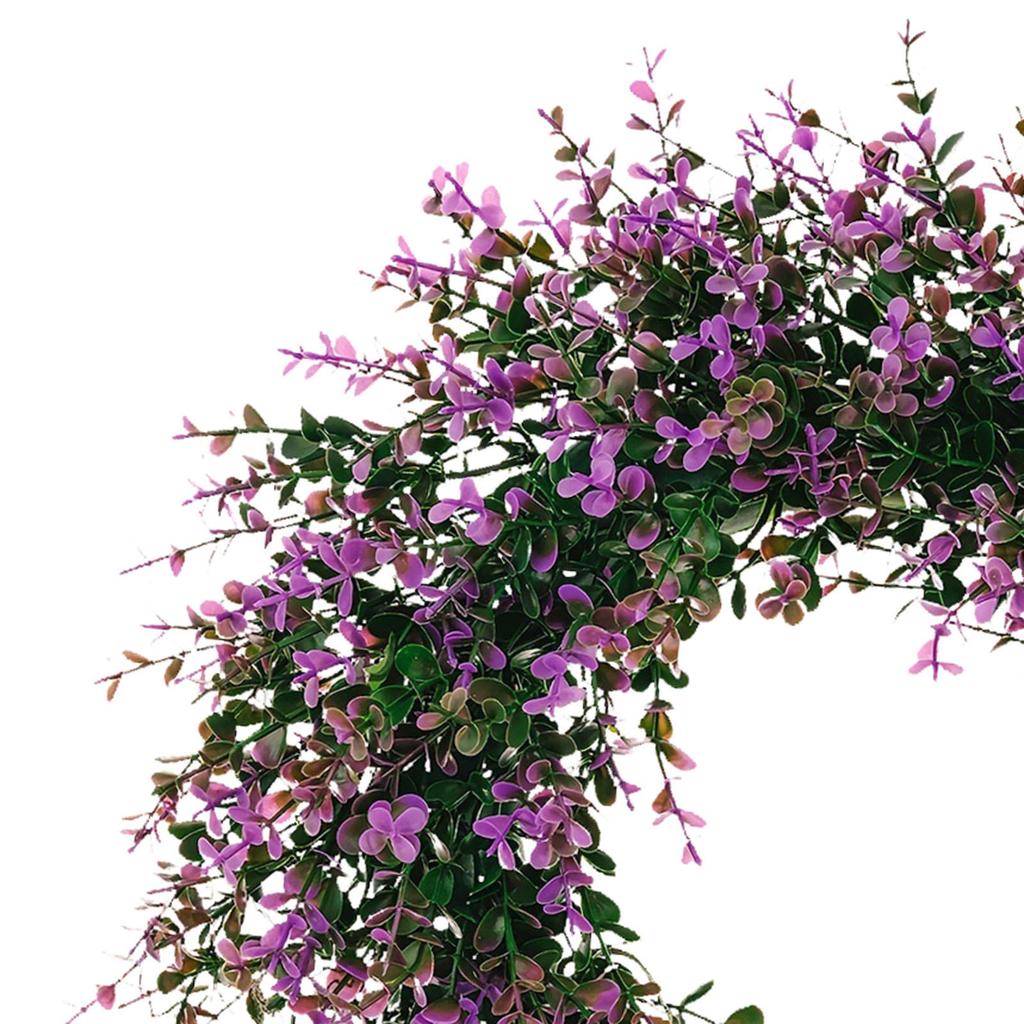 Lavender Wreaths for Front Door Floral Wreath Easy To Hang Decorative Garland 16 Inch for Porch Christmas Indoor Office Home