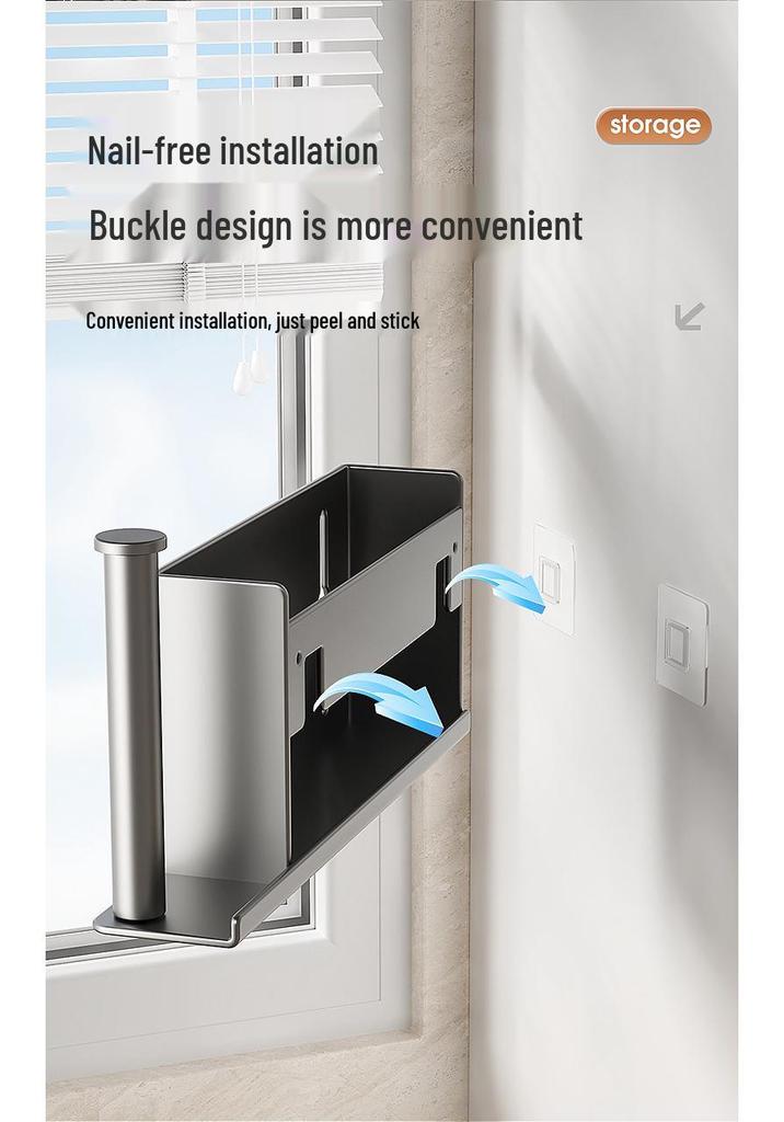 Refrigerator Side Shelf: Multi-Functional Cling Film & Paper Towel Holder, No-Drill Kitchen Storage Rack