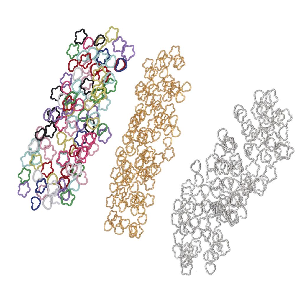 100pcs Colorful Star Love Shape Braids  Clips Cute Metal Braid Hair  Accessories for Party D