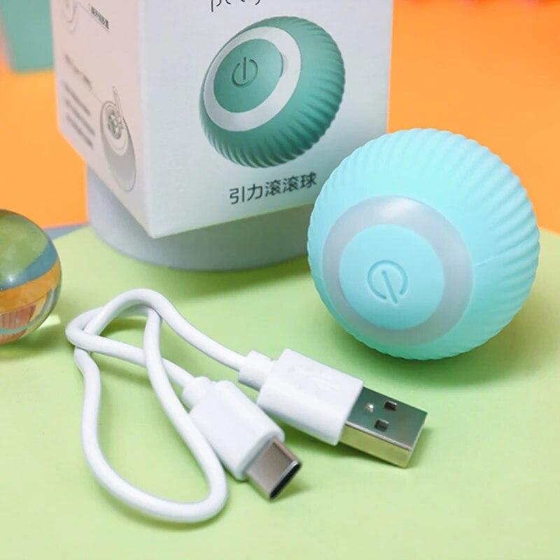 Rechargeable Automatic Rolling Dodge Interactive Ball Intelligent Cat Dog Training Self-moving Pet Mute Toys Indoor Playing