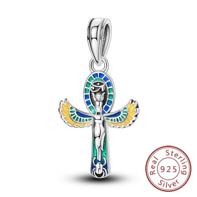 Copper Charms Beads Devil'S Eye Cross Angel Charms Fit Original Charms Bracelets Pendants Fine Diy Jewelry Making For Women