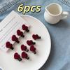 6pcs Velvet Heart Hair Clips, Women's Bangs and Flyaway Hair Clips, Delicate and Cute Small Hairpins for Braiding, Side Hair Clips