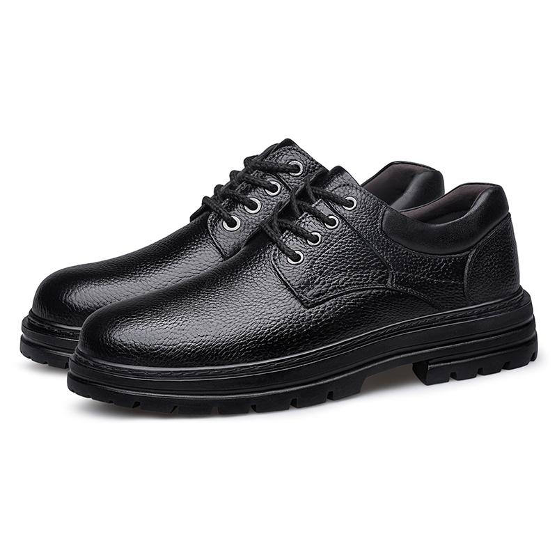 Men Genuine Leather Casual Shoes Lace Up Soft Sole Shoes Luxury Middle-aged Old Man Business Oxfords Shoes Big Size 49 50