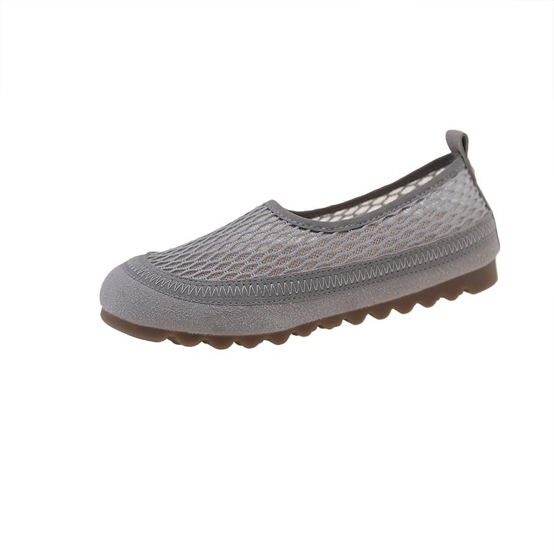 

Fashion Women Sandals Mesh Breathable Fashion Versatile Sandals Women New Flat Soft Soled Mary Jane Shoes for Women Sandalias De Mujer 41 серый