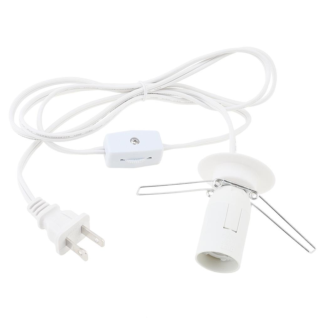 1.8M 6FT 18AWG Lamp Power Cord Replacement E12 Socket Gear Switch Fork Terminal Easy Install