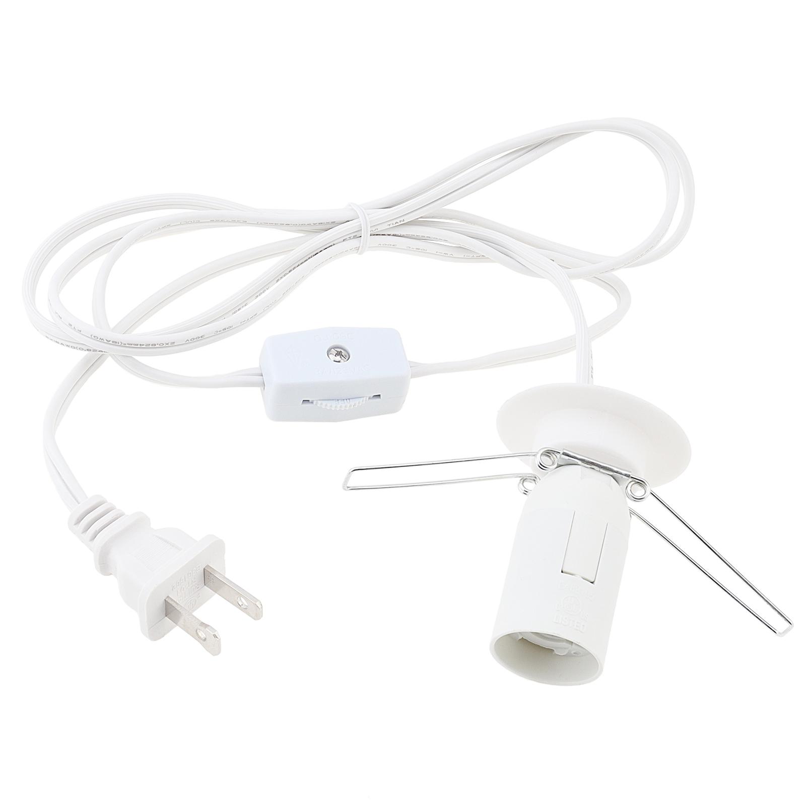 

1.8M 6FT 18AWG Замінний шнур живлення для лампи Патрон E12 Перемикач-коліщатко Вилковий наконечник Легка установка