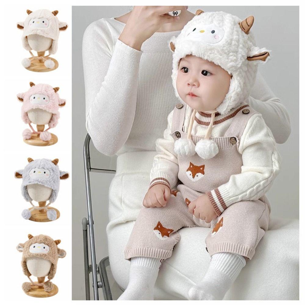 Soft Cute Sheep Hat Kawaii Cartoon Beanie Caps Toddler's Sheep Plush Hat  Head Decor