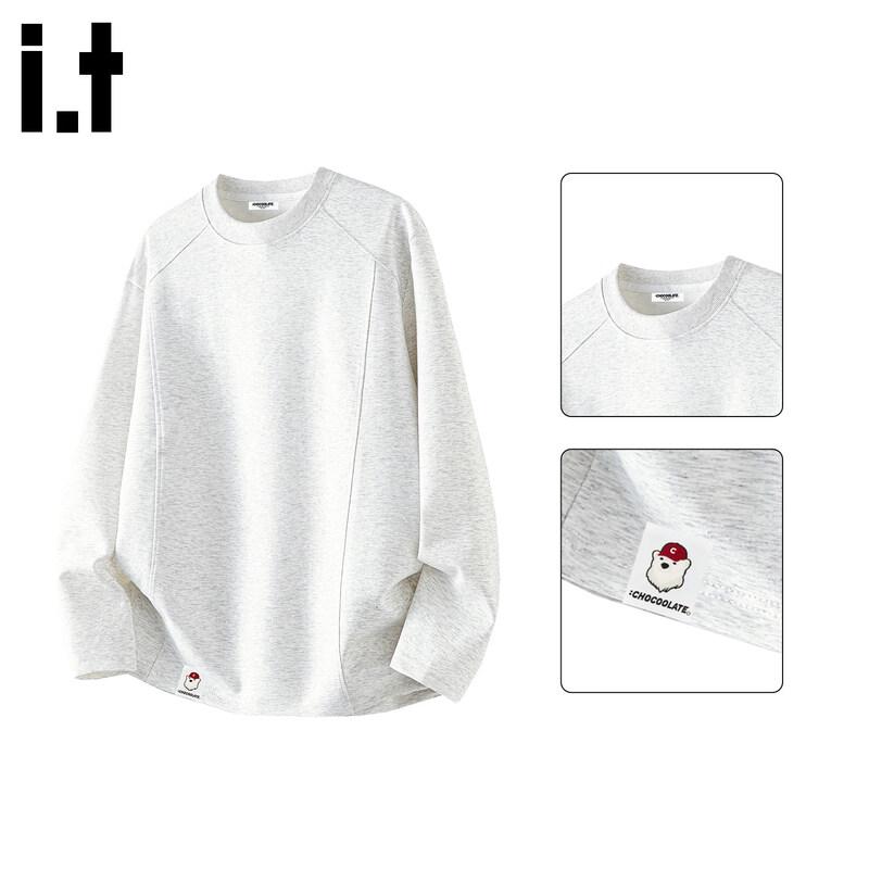 CHOCOOLATE Men's Solid Crew Neck Long Sleeve T-Shirt