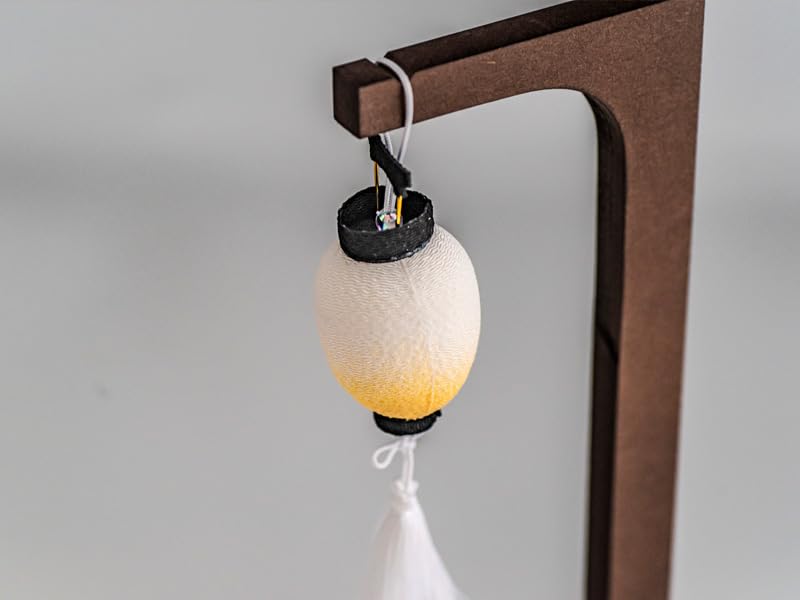 Obon Decorations: Chirimen Hanging Obon Lantern and Lotus Ornament (57-109) - Chirimen, Spirit Shelf, Obon Lantern, First Obon, New Obon, Made in