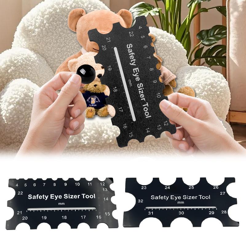 2Pcs Plastic Safety Eyes Sizer Tool, 4~32Mm Diameter Measuring Ruler, Crochet Tool For Diy Craft, Plush Bear Eye Installation, D