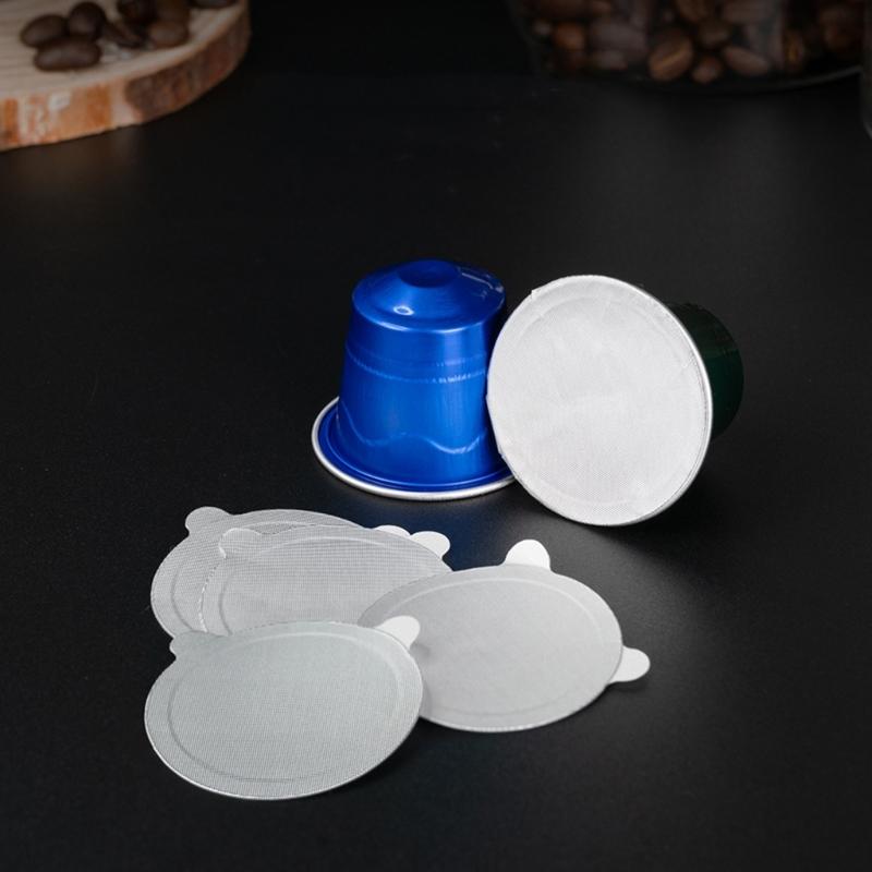 100 Pack Aluminum Foil Pods Covers Coffee Pods Foil Lids Coffee Sealers Coffee Pods Stickers Aluminum Foil Cover Set