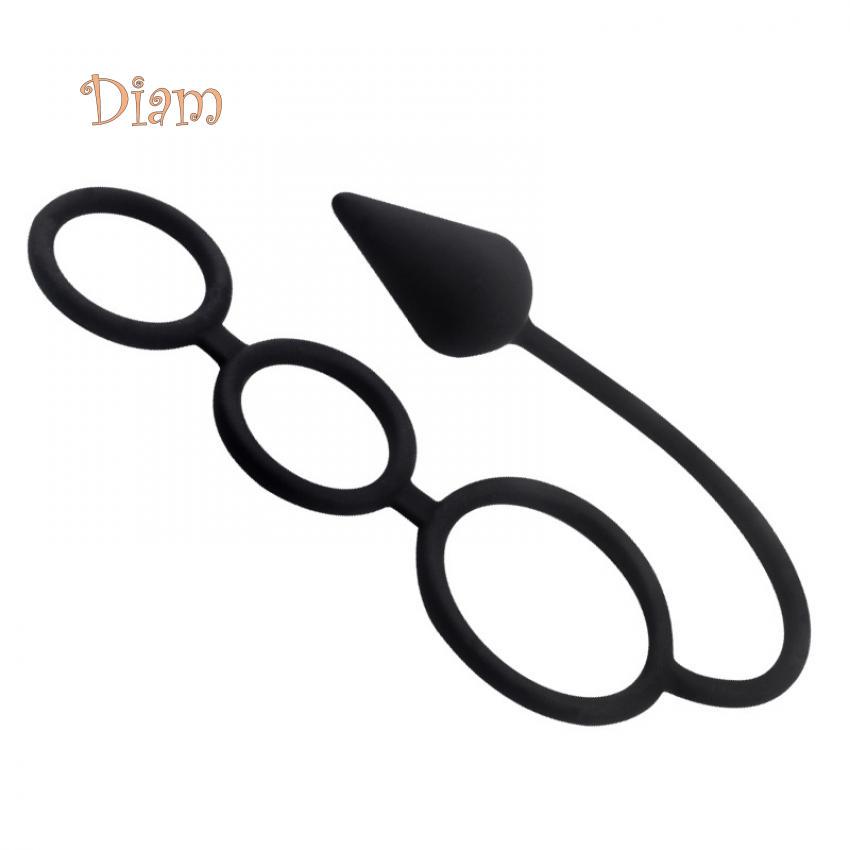LOL Männer Zeitverzögerung Drei Ring Schwanz Penis Lock Anal Butt Plug Prostata Massager Sex Spielzeug