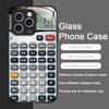 Funny Digital Calculator Pattern Tempered Glass Phone Case for IPhone 17 16 Pro Max 15 14 13 12 Mini 11 X XS MAX 7 8 Plus Cover