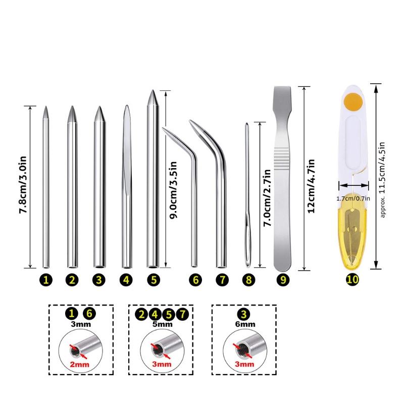 Portable Knotter Tools Stainless Steel Lacing Needle and Smoothing Tool Fit for Leather Fit for DIY Craft Supplies
