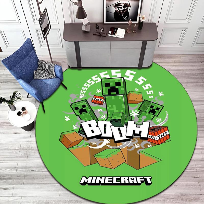 Sandbox Electronic Xbox Games Minecraft Circular Carpet Household Goods Decoration Anti Slip Home Table and Chair Mat Aisle Door Mat Carpet D12
