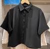 1116 Autumn New Women's Clothing Drape Shirt Short Sleeve Shirt Casual Comfortable Versatile Loose Air Conditioning Shirt 181111