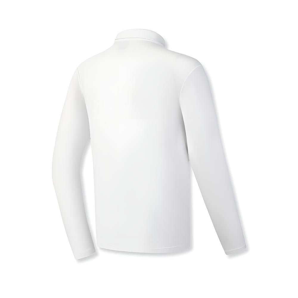 FILA Golf Series Simple Classic Fashion Sports Comfortable Long Sleeve Polo Shirt Men tops Jade-White A11M615206FWT