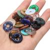 5Pcs Round Natural Stone Big Hole Beads Healing Crystal Gemstone Loose Beads for Jewelry Making DIY Necklaces Accessories 18x18mm