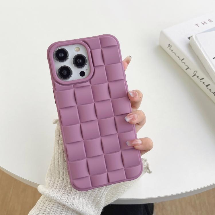 For iPhone 12 Pro Max 3D Cube Weave Texture Skin Feel Phone Case