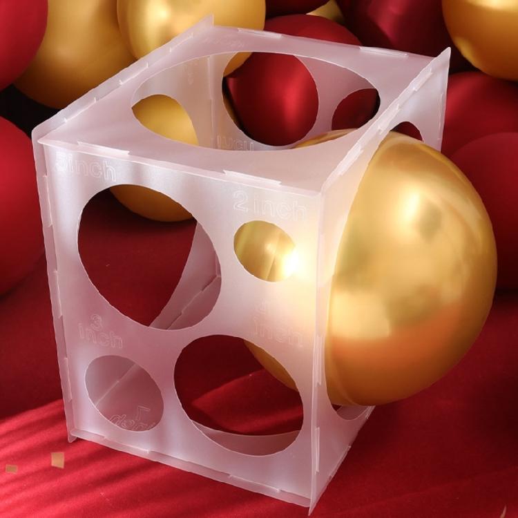 Plastic Balloon Sizer Box Cubes Balloon Size Measurement Tool Collapsible Decors