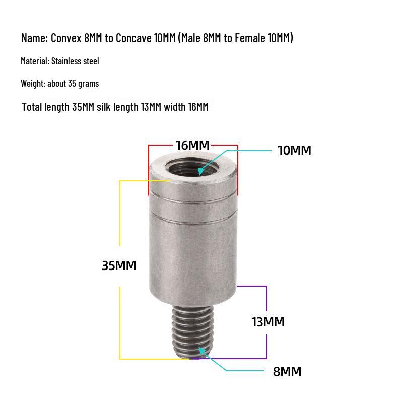 Edelstahl Kescheradapter: 6-8mm auf Imperial 12mm Reduzierstück