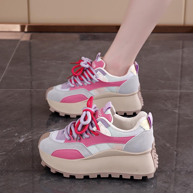 Spring 2025 new thick-soled non-slip heightening sports board shoes women's popular Xiaobai casual shoes tide 876-1