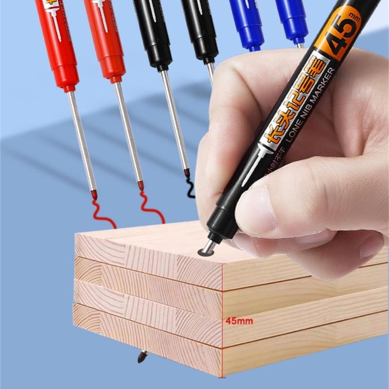 Marker cu vârf lung 45mm Marker cu vârf lung Rezistent la apă Acoperire profundă Marker pentru marcare tâmplărie Pentru lemn Sticlă Metal Plastic