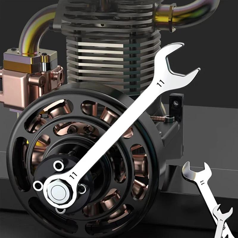 Stainless Steel Mini Thin Double Open End Wrench Dual Purpose Hand Tool For Auto Repair & Household 5mm-11mm