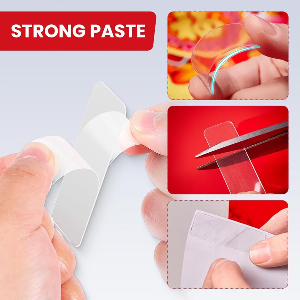 60Pcs/set Double Sided Adhesive Tape Reusable Widely Used Wall Mount Sticker Extra Powerful for Bathroom Wall Kitchen