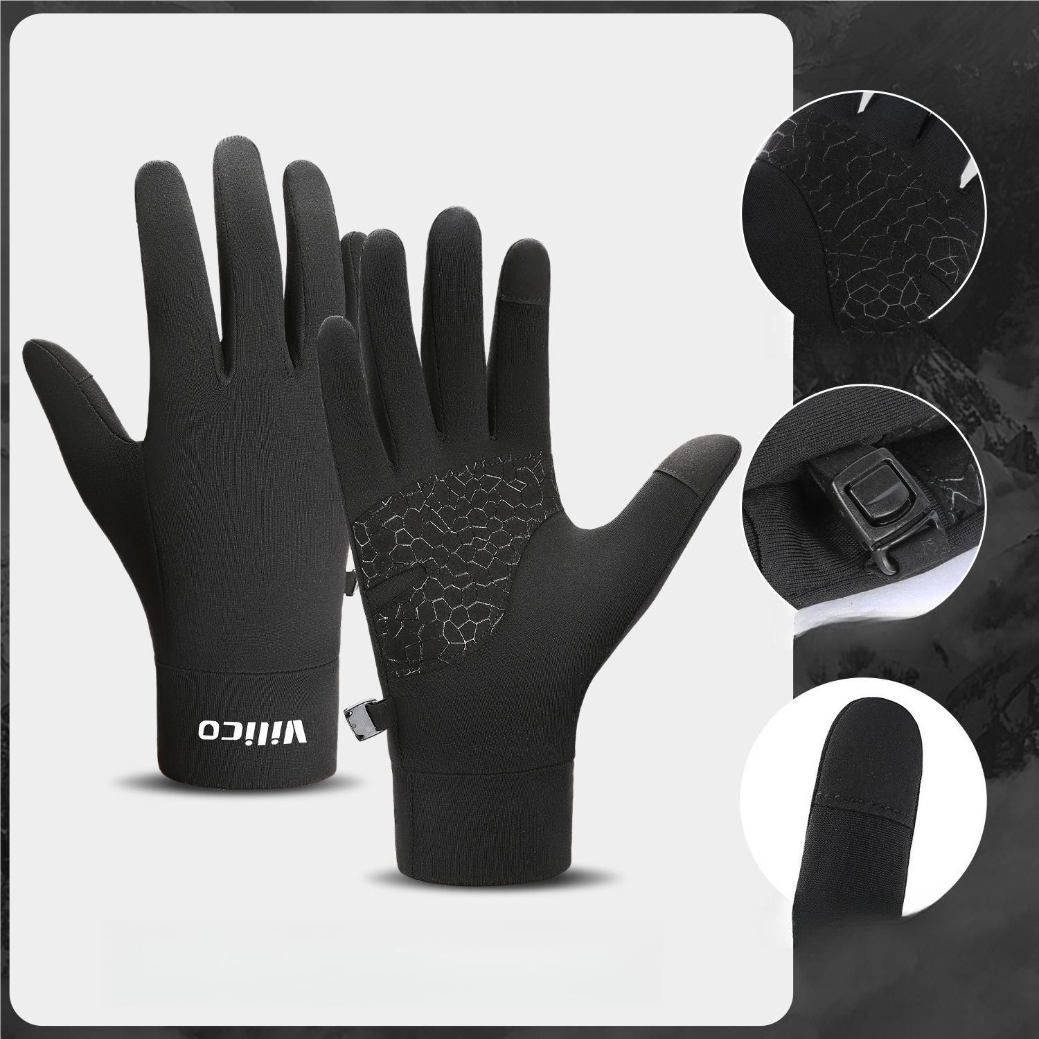 

Sports Outdoor Running Warm Knitted Touchscreen Cycling Gloves S чёрный