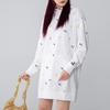 Puma Logo All Over Print Breathable Loose Casual Hooded Long Sleeve Dress Women Dresses White 531648-02