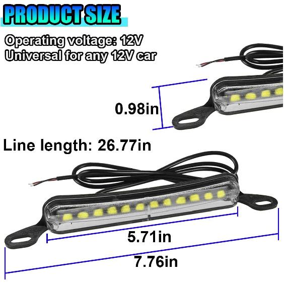 ZIMISI Car LED License Plate Light, 12V DC High Bright Tag Lights for License Plate, Waterproof LED Light Tag Lamp for Running/Reverse/Tail Light,