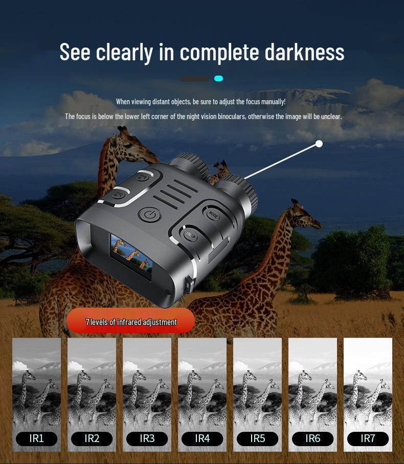 HD Night Vision Binoculars, Large Screen, Day/Night Dual-Use, Professional Infrared.