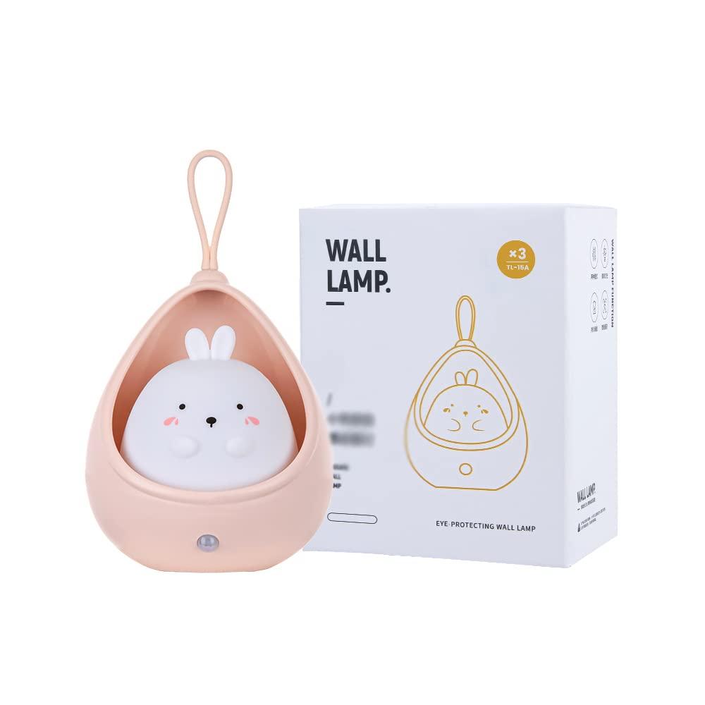 YumeGlint Cute Kitty Motion Sensor Night Light Wall Lamp, Rechargeable, Bedroom Decor for Kids, Babies, Toddlers, and Teens (Pink Kitty)