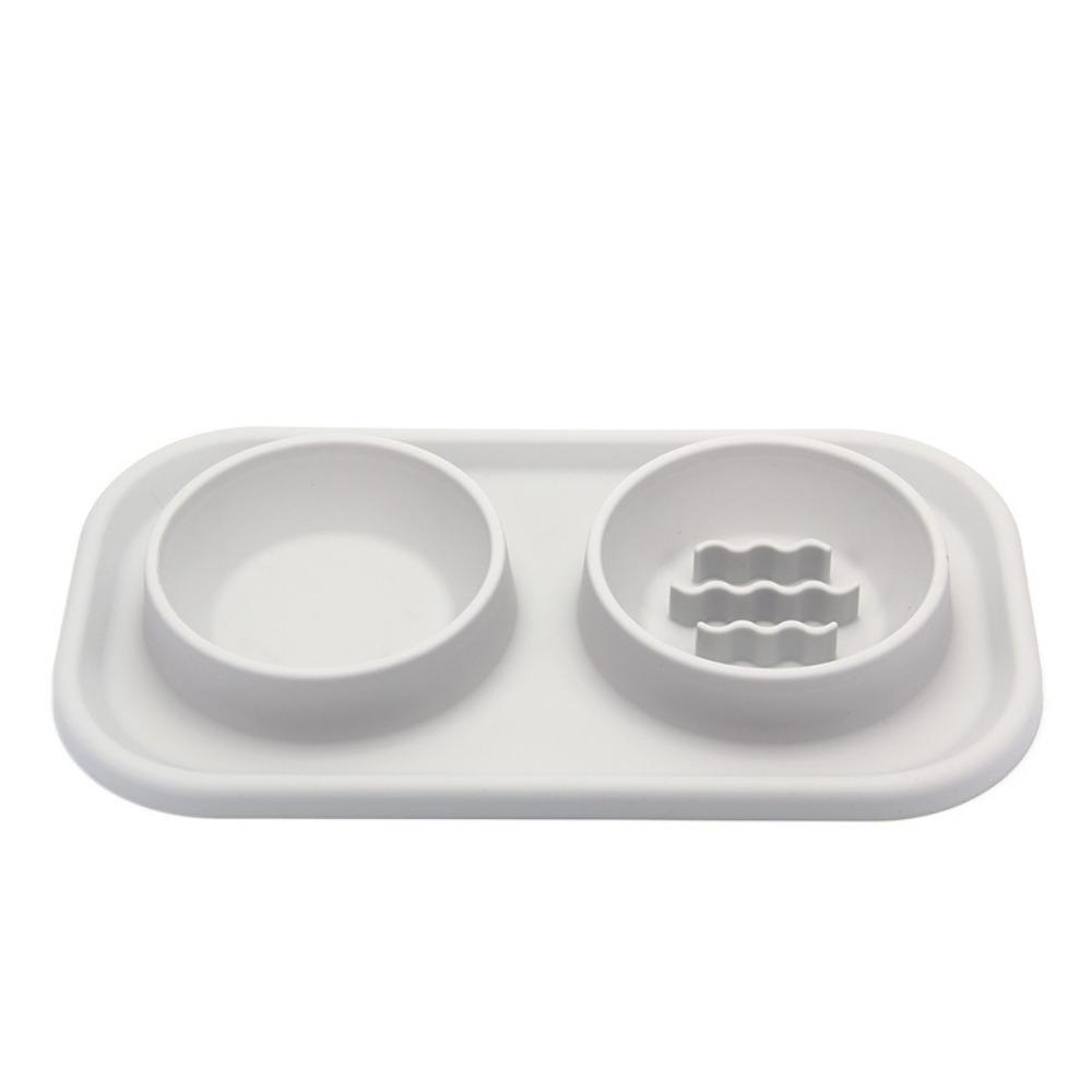 Anti-knockover Double Slow Feeder Bowl Food-grade Puppy Slow Eating Bowl  Small Medium Breed Dogs