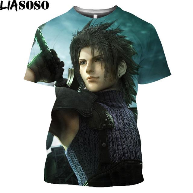 Männer Kleidung Final Fantasy VII Remake Männer T-shirt 3d Print Oversize Kurzarm Trendy T Hemd Casual T-shirt Homme T tops M black