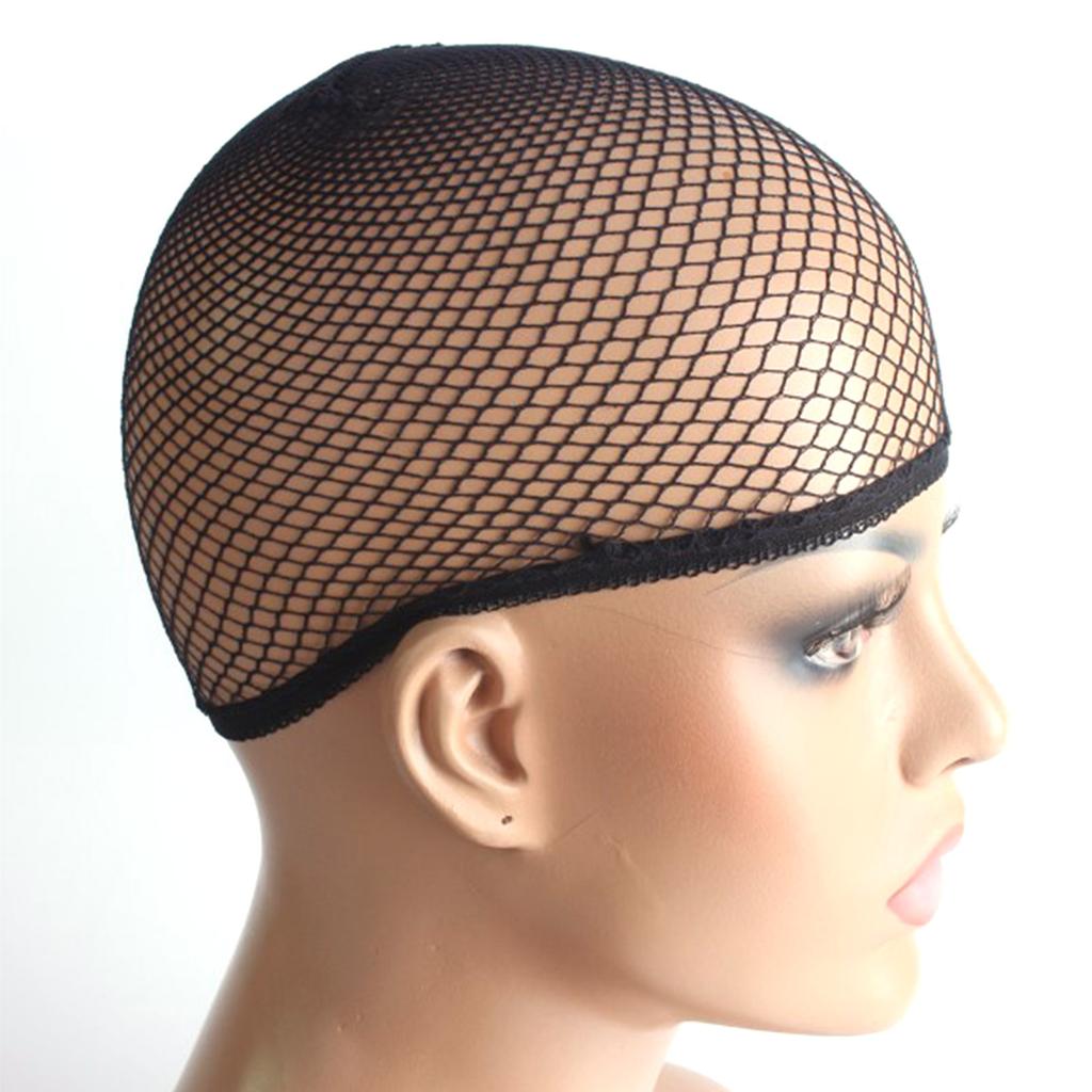 Wig Caps Nylon Stretchable Breathable Dome Mesh Net Wig Cap For Cosplay Dress Up Black