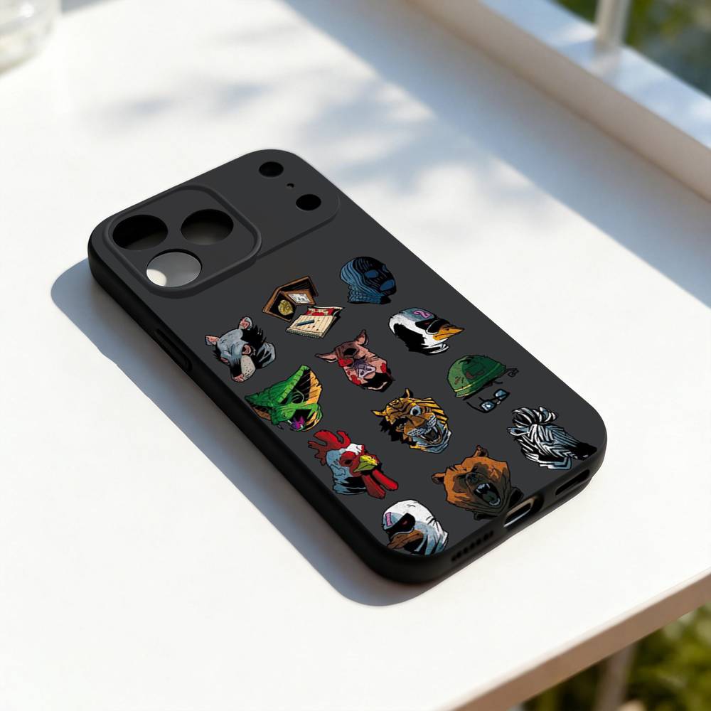 

Game H-Hotline Miami Cool Phone Case For iPhone 11,12,13,14,15,16,17,Pro,Max,Plus,E,SE4,Air,Mini Black Soft Cover iPhone16pro