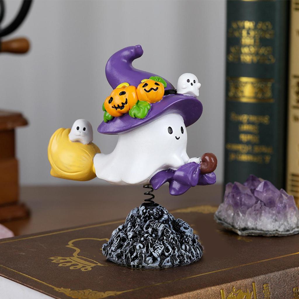 Halloween Figurine Statue Spooky Tabletop Ornament Resin Sculpture for Bedroom Living Room Home