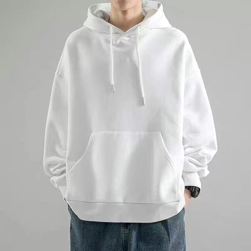 Men s Retro Heavyweight Hooded Sweatshirt with Velvet Lining - Trendy Loose-Fit Streetwear Small