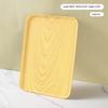 Wood Grain Plastic Food Serving Tray Stackable Dessert Fruit Tray Tea Tray Large Capacity Storage Tray Kitchen Stoage Organizer